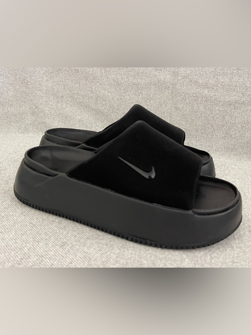 Size 10 - Nike Calm Elevation Slide Black IO0495-001 Women's NEW FAST SHIP